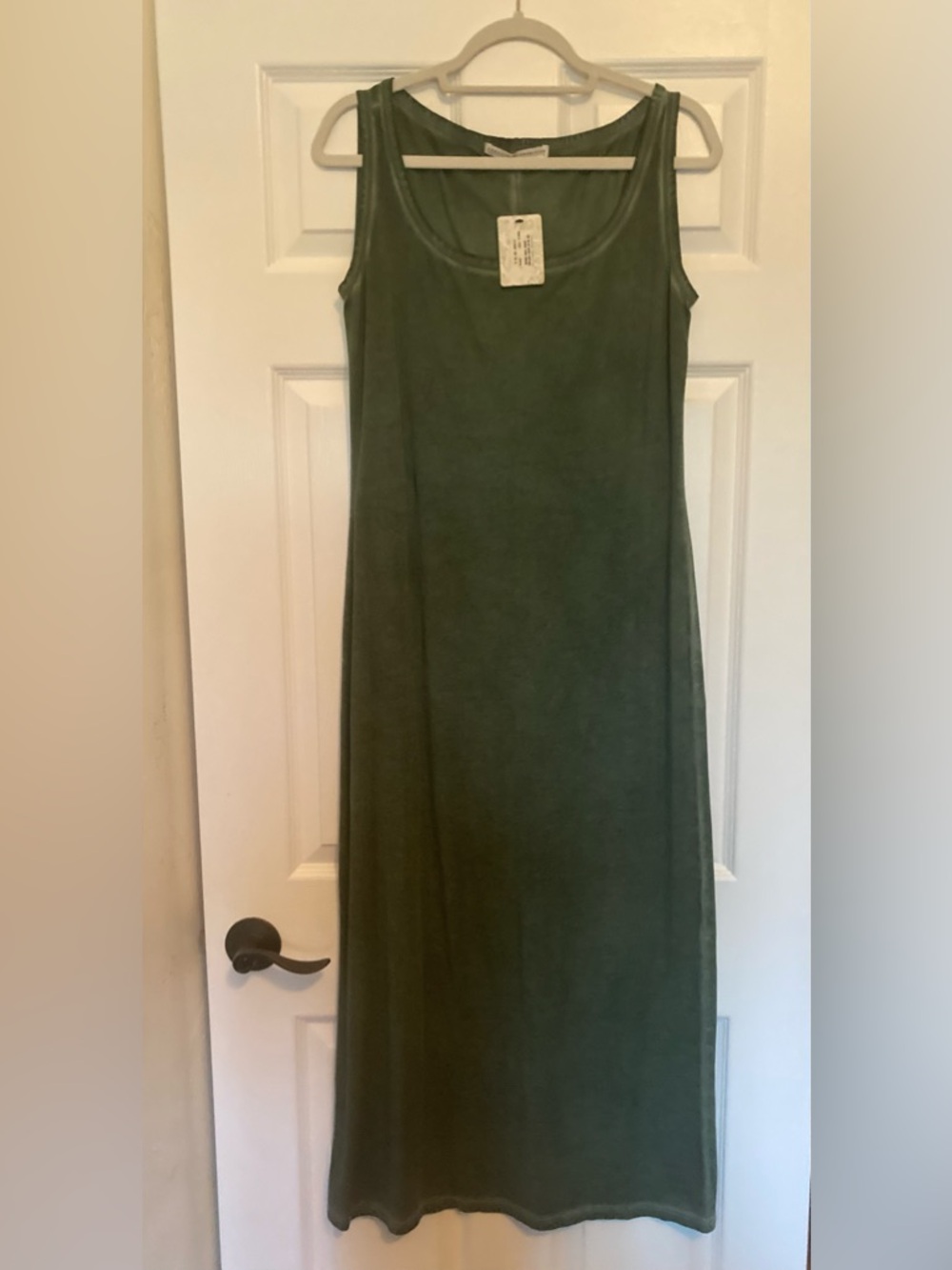 Peruvian Connection Vintage Wash Tank Dress, Size Medium, Sage
